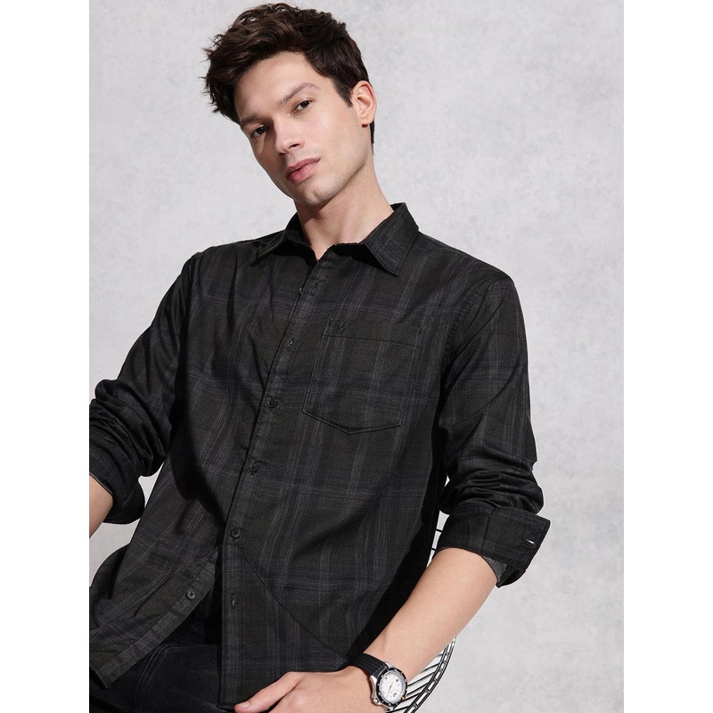 WROGN Comfort Fit Tartan Checks Casual Shirt