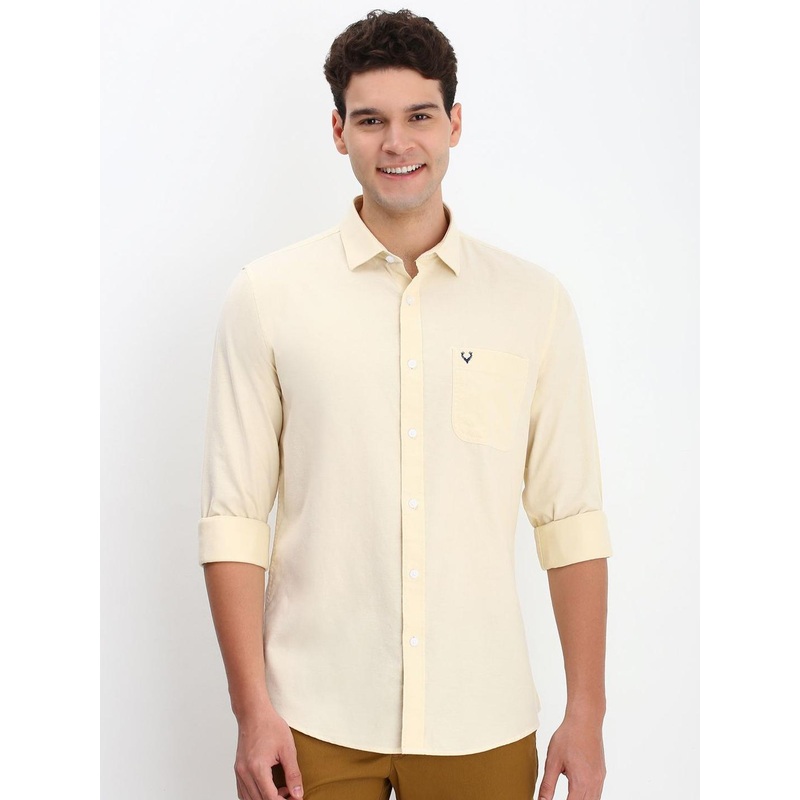 Allen Solly Men Spread Collar Solid Cotton Slim Fit Casual Shirt