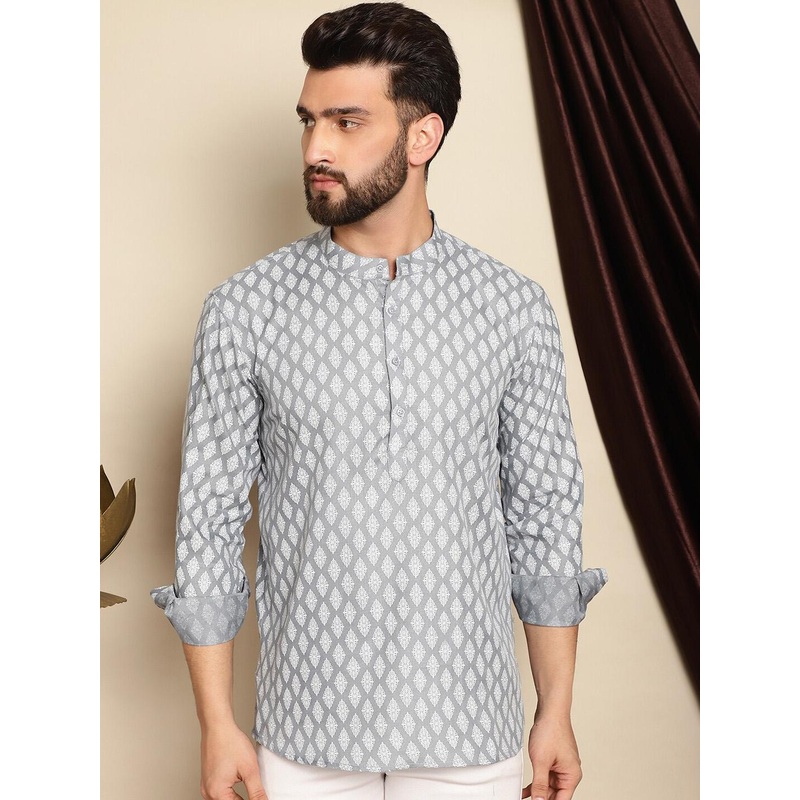 Anouk Men Ethnic Motifs Printed Flared Sleeves Short Kurta