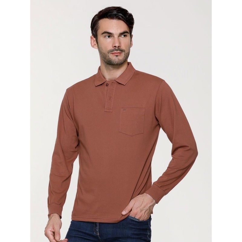 ARRAY Men Solid Polo Collar Cotton T-shirt