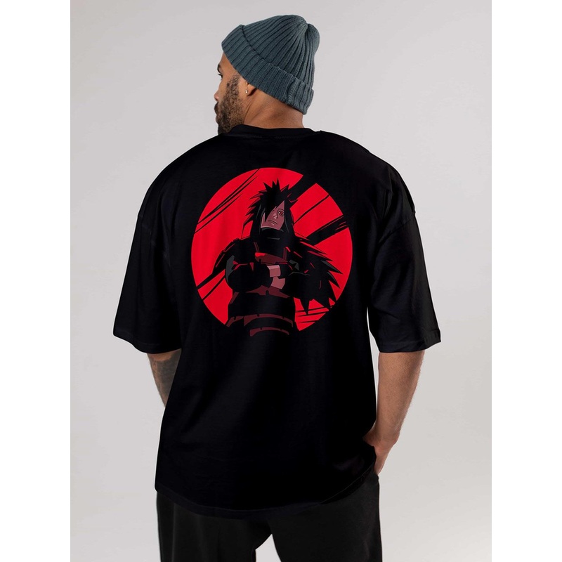 BAESD Anime Printed Drop-Shoulder Sleeves Cotton Oversized Casual  T-shirt