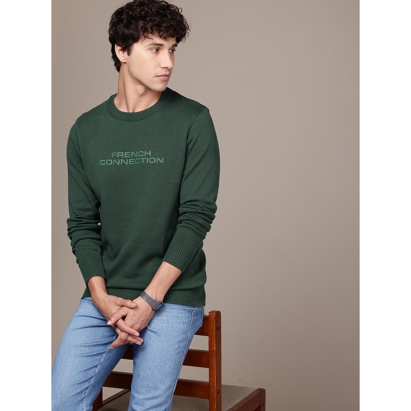French Connection Typography Printed Pure Cotton Pullover