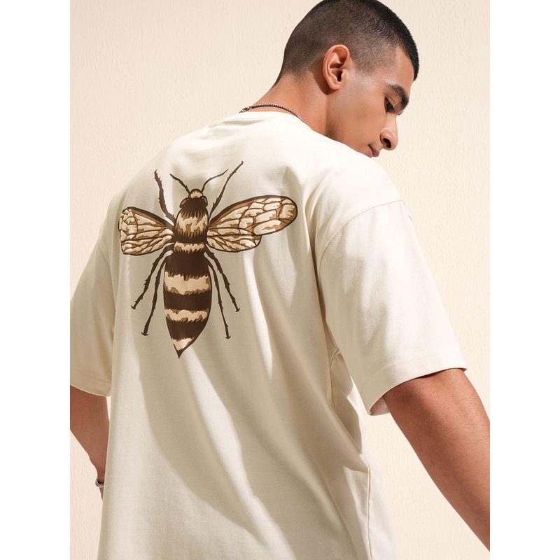 HIGHLANDER Men Graphic Printed Round Neck Oversized T-shirt