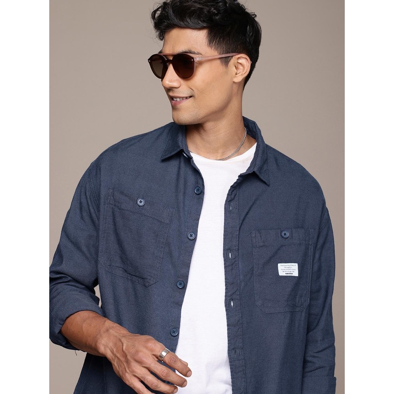 WROGN Drop-Shoulder Sleeves Oversized Fit Casual Shirt