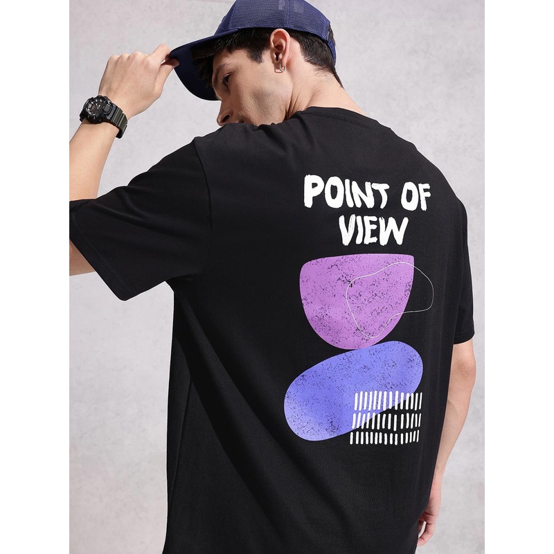 WROGN Graphic Printed Drop-Shoulder Sleeves Pure Cotton Oversized T-shirt