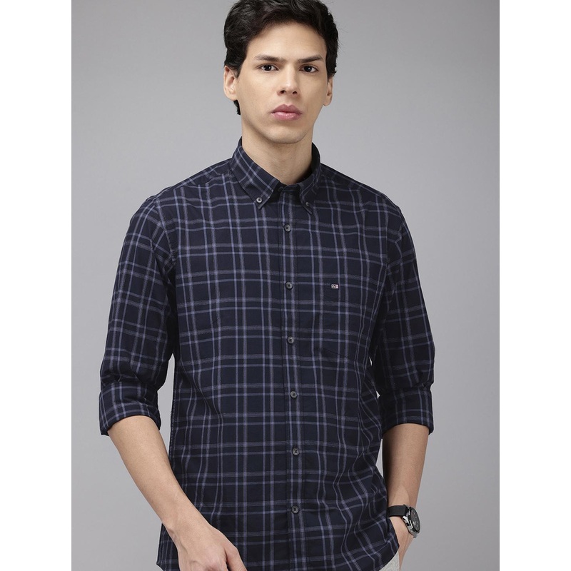 Arrow Sport Slim Fit Opaque Checked Pure Cotton Casual Shirt