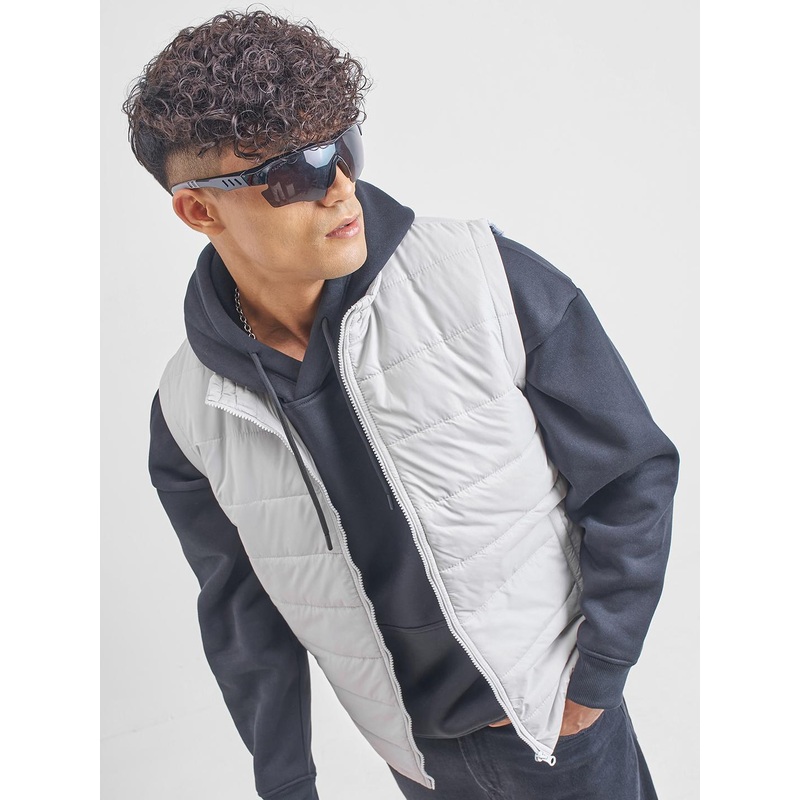 HIGHLANDER Men Light Grey Puffer Jacket