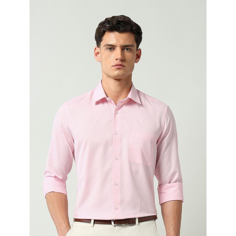 AD By Arvind Men Textured Spread Collar Formal Shirt