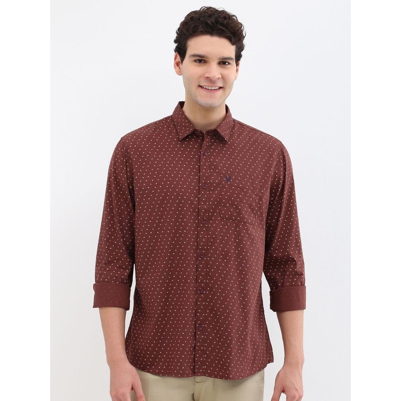Allen Solly Men Custom Spread Collar Micro Ditsy Printed Cotton Casual Shirt