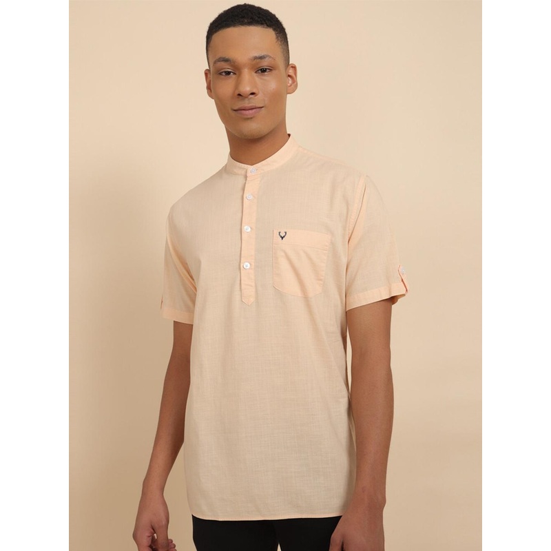 Allen Solly Slim Fit Band Collar Pure Cotton Casual Shirt