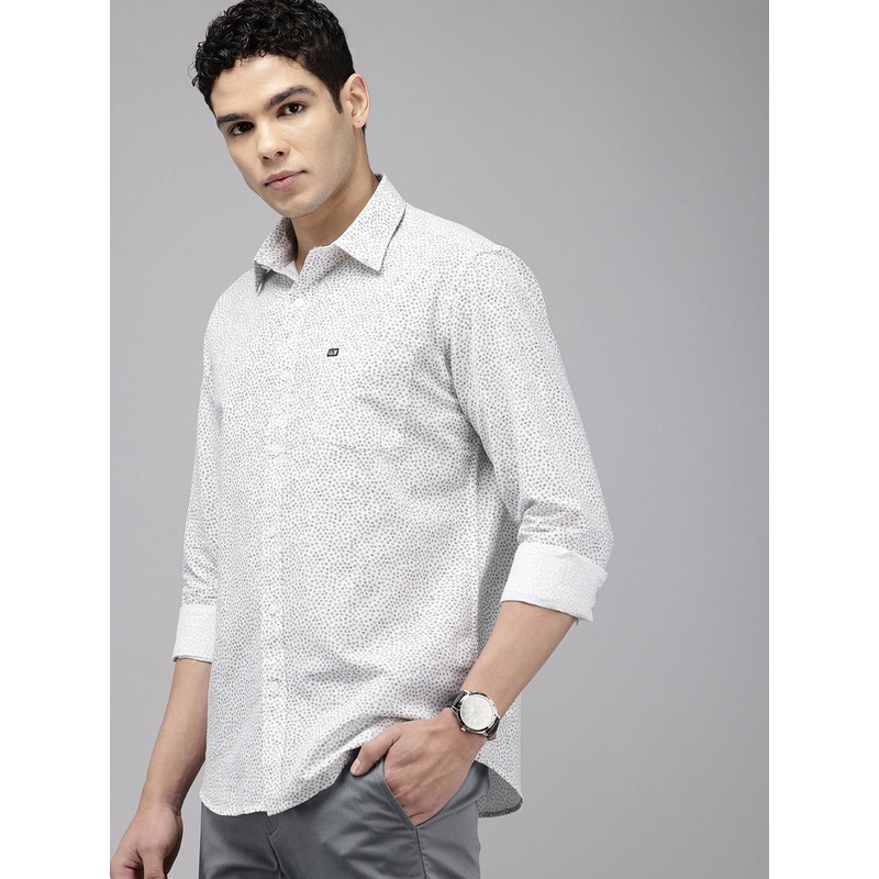 Arrow Manhattan Slim Fit Geometric Printed Pure Cotton Casual Shirt