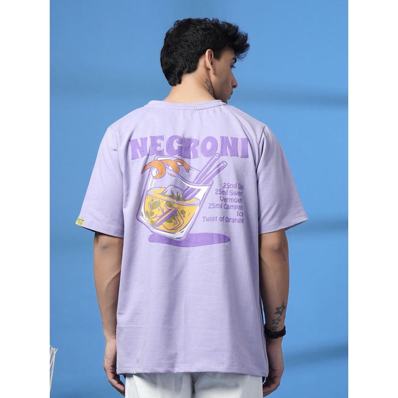 Rigo Unisex Graphic Printed Drop-Shoulder Sleeves Cotton T-shirt