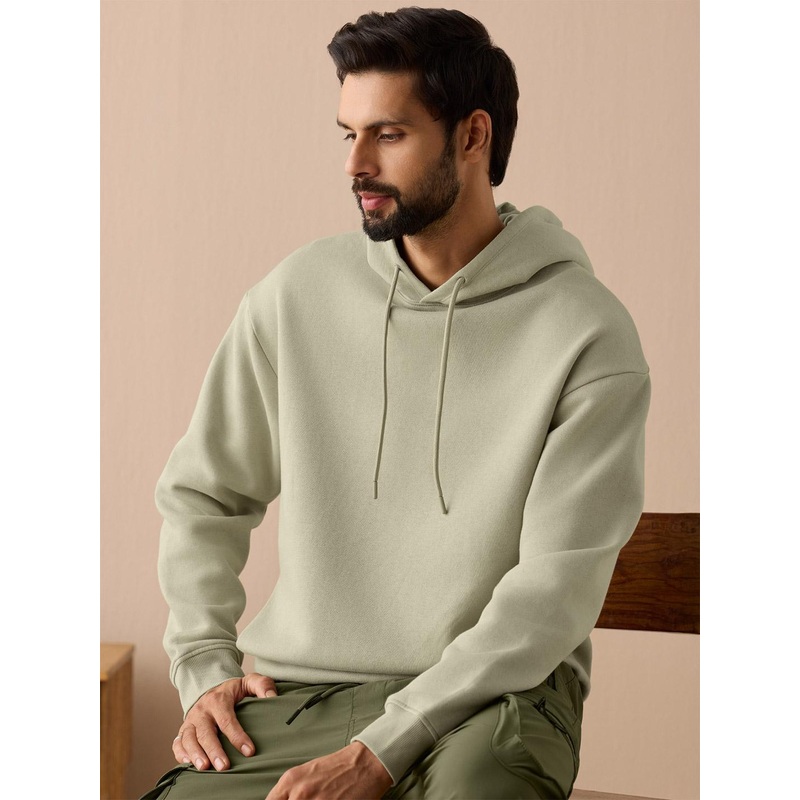 XYXX Men Oversized Solid Grey IntelliSmooth Pulse Hoodies