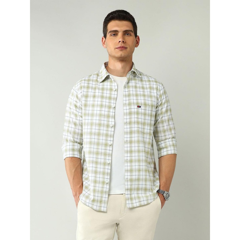 AD By Arvind Classic Slim Fit Tartan Checked Pure Cotton Casual Shirt