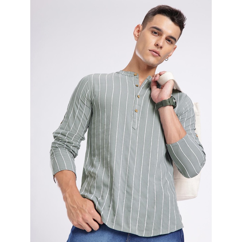 Anouk Rustic Striped Straight Kurta