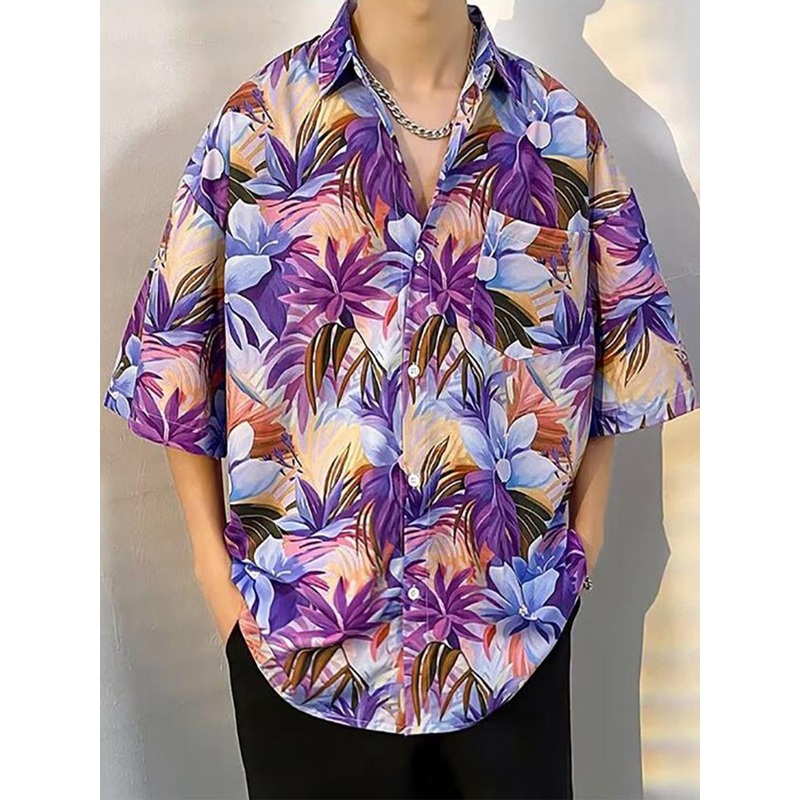StyleCast x Revolte Men Boxy Floral Opaque Printed Casual Shirt