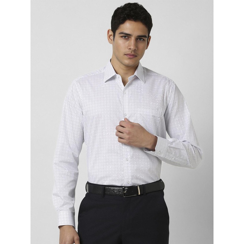 Van Heusen Men Regular Fit Spread Collar Abstract Printed Cotton Formal Shirt