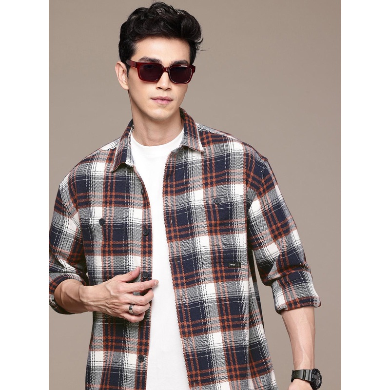 WROGN Opaque Checked Oversized Casual Shirt