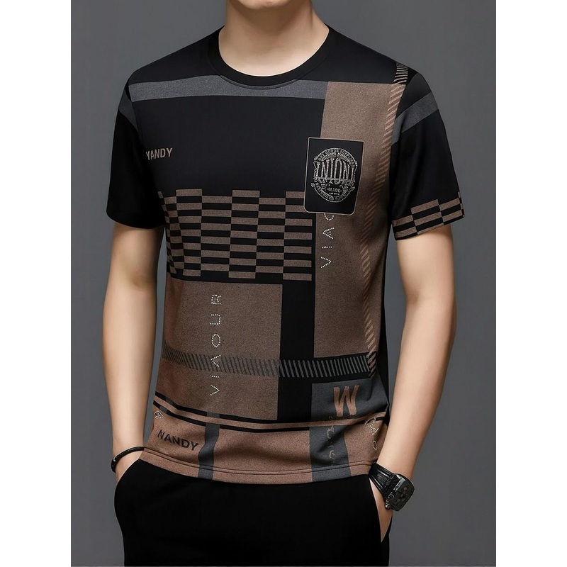 Zebu Men Printed Round Neck Polyester Half Sleeve Regular Fit T-shirt