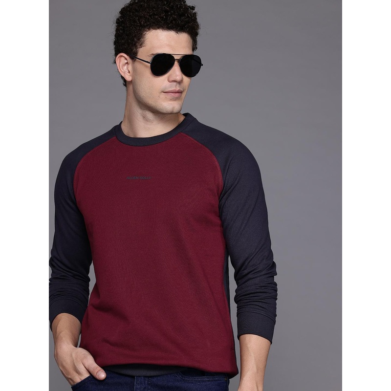 Allen Solly Brand Logo Detail Colourblocked Sweatshirt