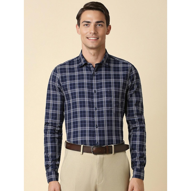 Allen Solly Men Slim Fit Tartan Checks Opaque Checked Formal Shirt