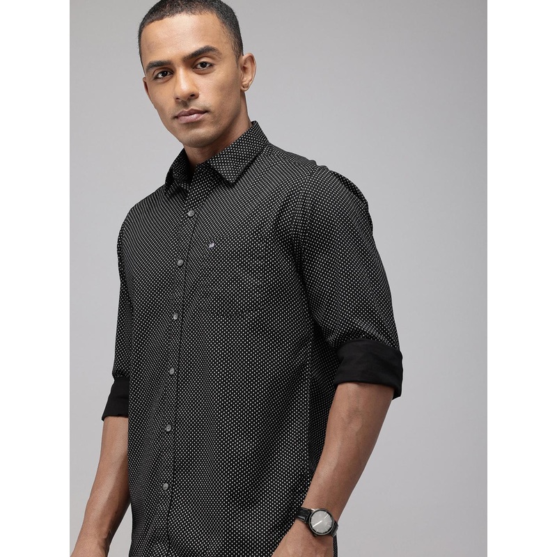 Arrow Sport Manhattan Slim Fit Micro Ditsy Printed Pure Cotton Casual Shirt
