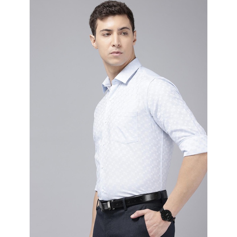 Arrow Men Manhattan Slim Fit Opaque Checked Pure Cotton Formal Shirt