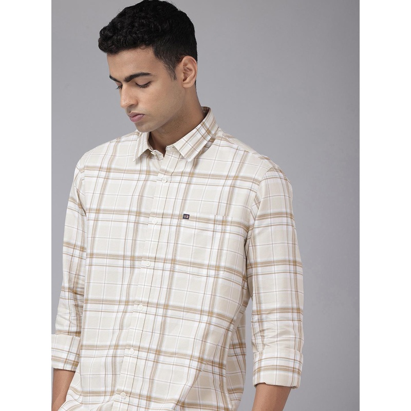 Arrow Sport Manhattan Slim Fit Checked Pure Cotton Casual Shirt