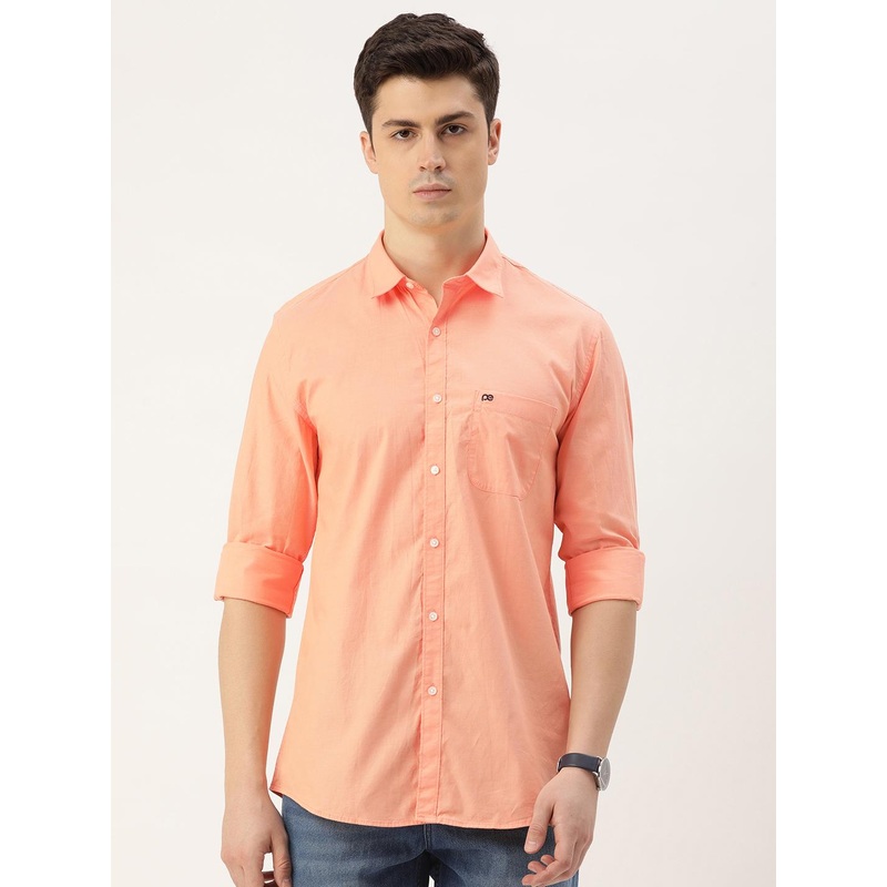 Peter England Men Slim Fit Opaque Pure Cotton Casual Shirt