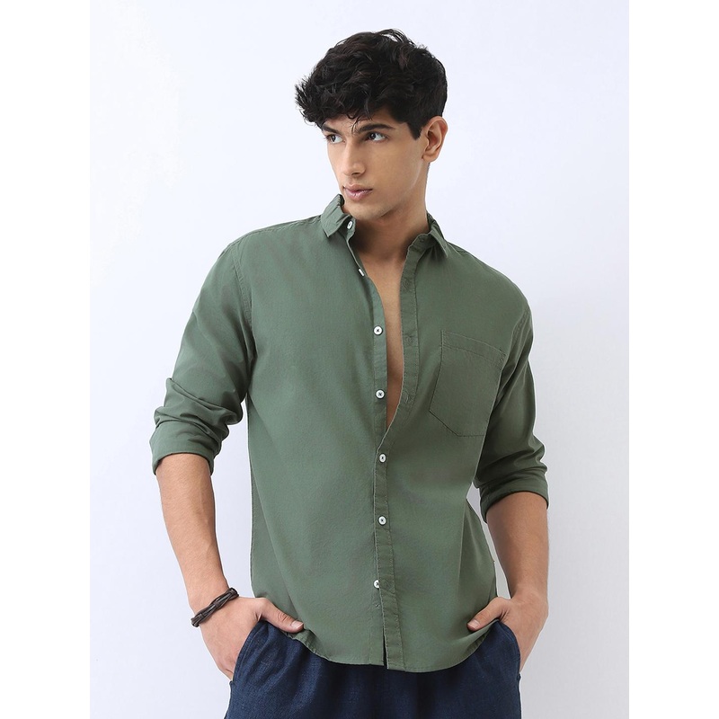 Urbano Fashion Men Cotton Full Sleeve Regular Fit Casual Solid Shirt