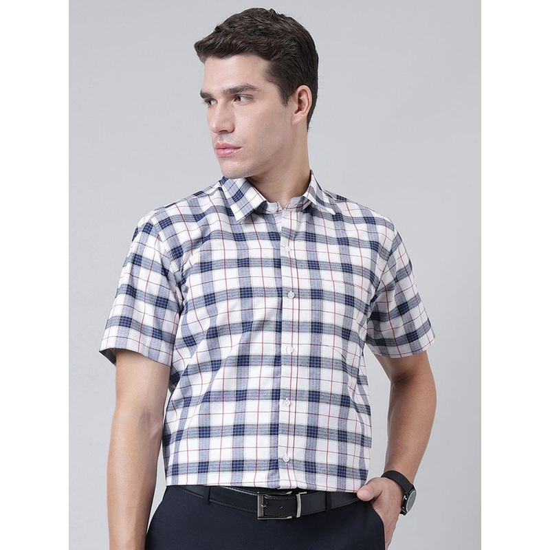 ACCOX Comfort Checked Short Sleeves Cotton Formal Shirt