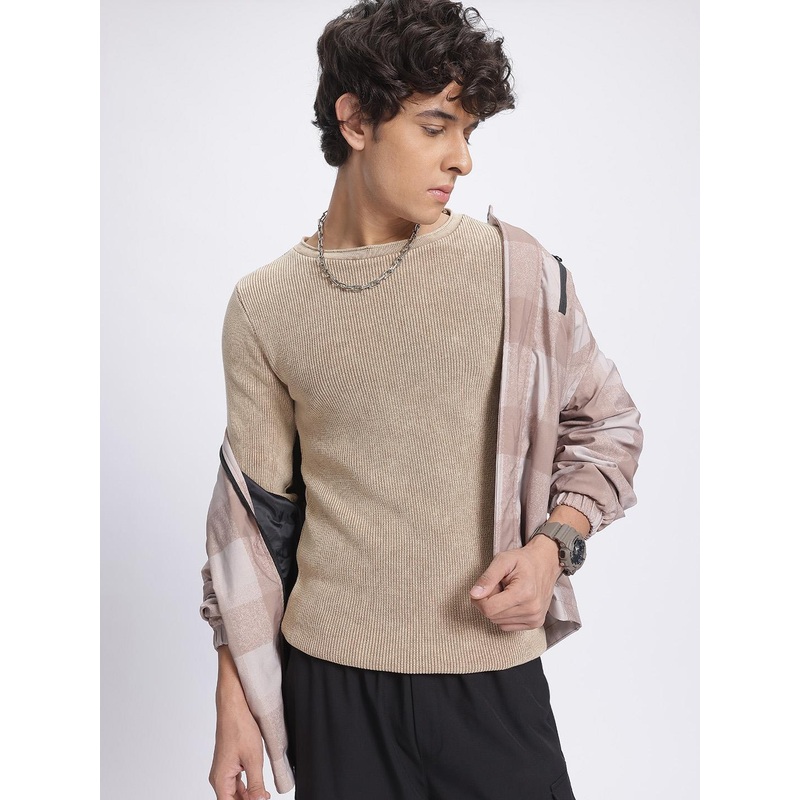 glitchez Ribbed Cotton Pullover