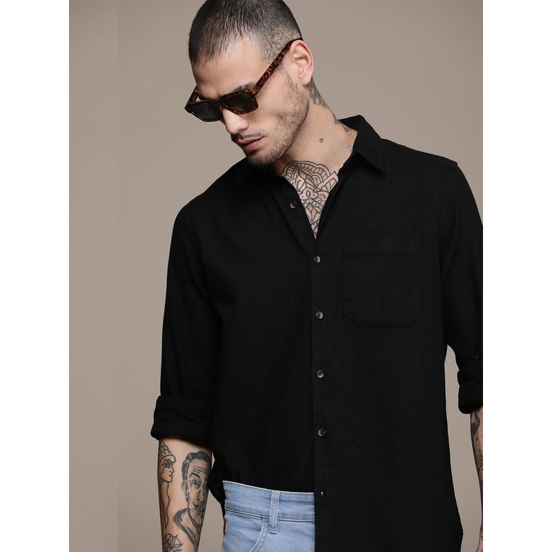 WROGN Pure Cotton Slim Fit Casual Shirt