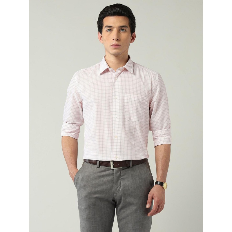 AD By Arvind Men Grid Tattersall Checks Striped Formal Shirt