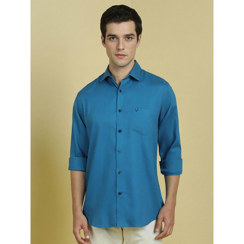 Allen Solly Men Slim Fit Spread Collar Solid Cotton Casual Shirt