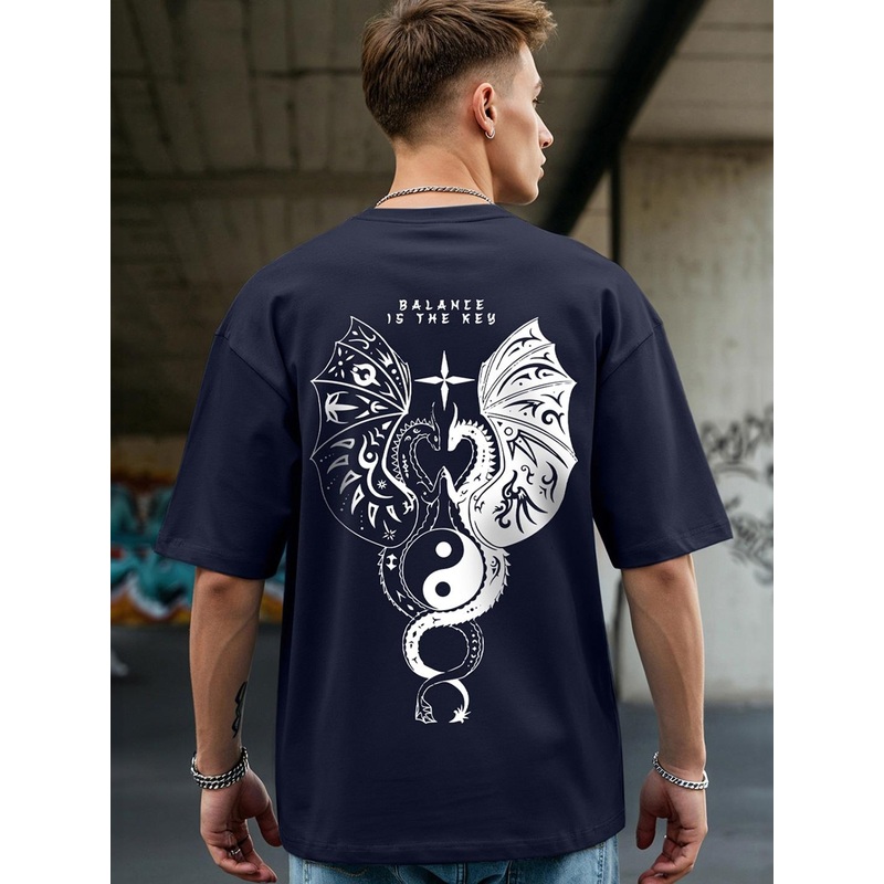 Bewakoof Graphic Printed Drop-Shoulder Sleeves Oversized Pure Cotton T-shirt