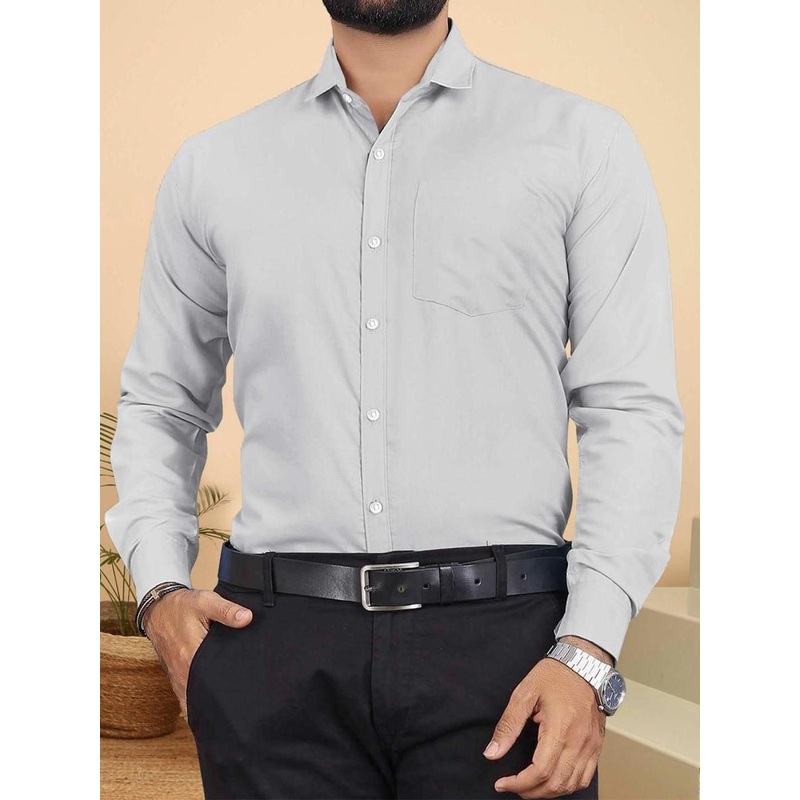 Metronaut Men Classic Fit Solid Spread Collar Cotton Formal Shirt