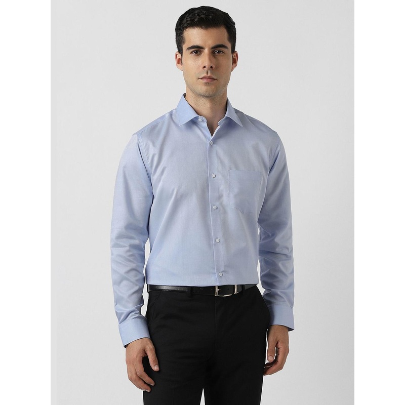 Van Heusen Men Solid Spread Collar Pure Cotton Formal Shirt