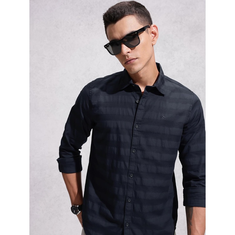 WROGN Striped Pure Cotton Casual Shirt