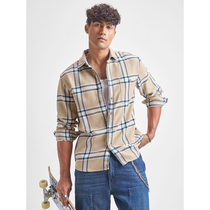 HIGHLANDER Men Checked Casual Shirt