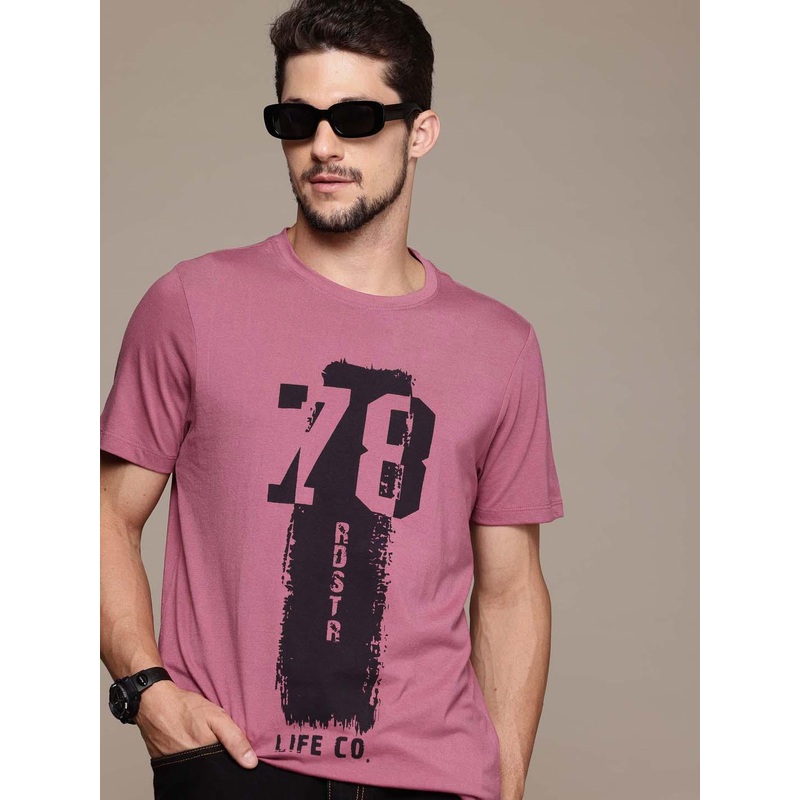 Roadster Men Graphic Printed Regular Fit T-shirt
