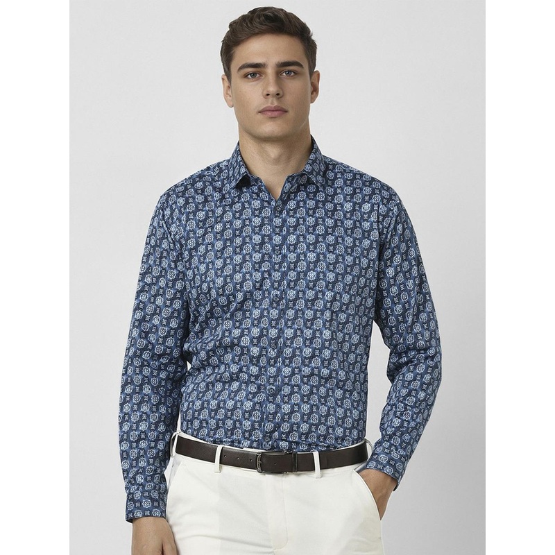 Van Heusen  Men Slim Fit Spread Collar Floral Printed Cotton Formal Shirt