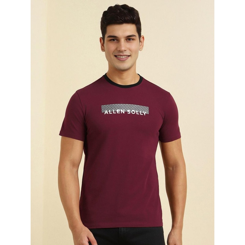 Allen Solly Men Typography Printed Round Neck Cotton T-shirt