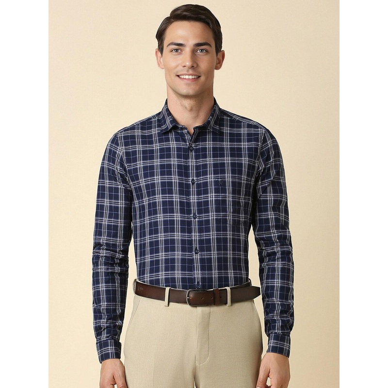 Allen Solly Slim Fit Tartan Checks Cotton Checked Formal Shirt