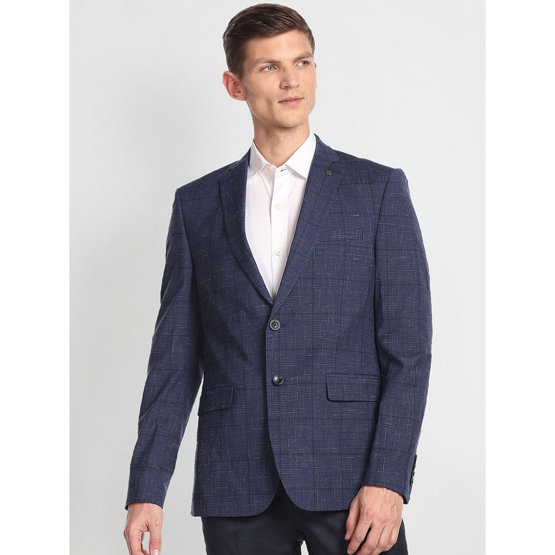 Arrow Checked Single-Breasted Formal Blazer