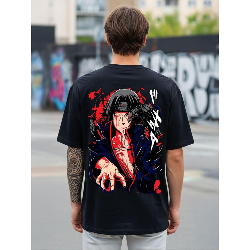BENNY BROOKS Graphic Printed Drop-Shoulder Sleeves Cotton Oversized T-shirt