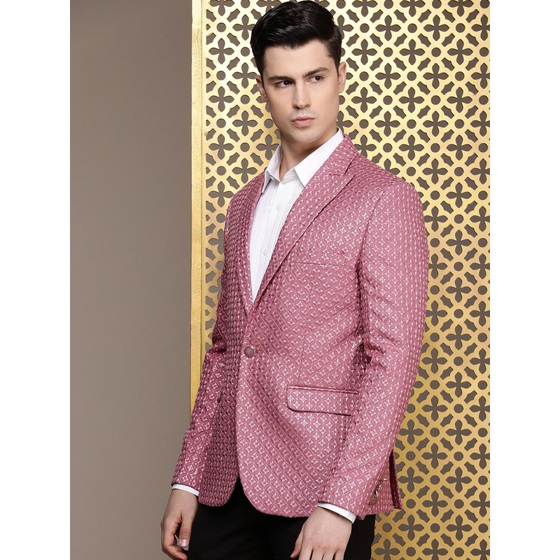 House of Pataudi Single-Breasted Sequinned Blazers