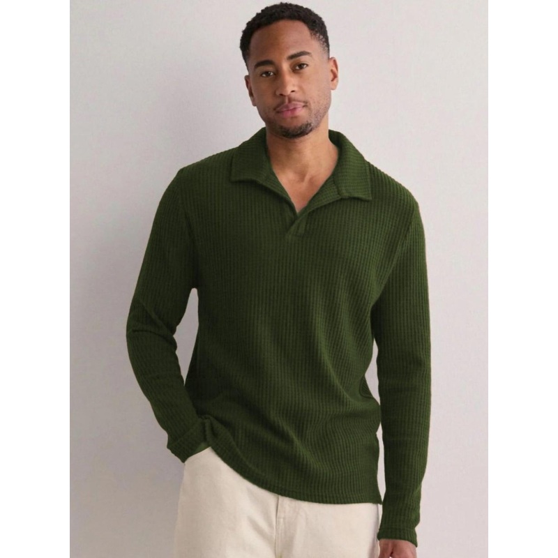 Metronaut Men Solid Polo Collar Cotton T-shirt