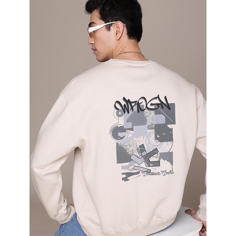 WROGN Graphic Printed Oversized Sweatshirt