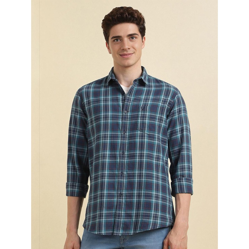 Allen Solly Men Spread Collar Tartan Checked Cotton Casual Shirt